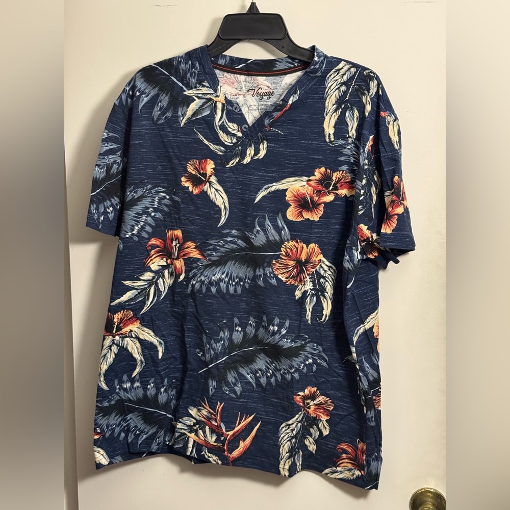 Tropical Navy Floral Short Sleeve Shirt
